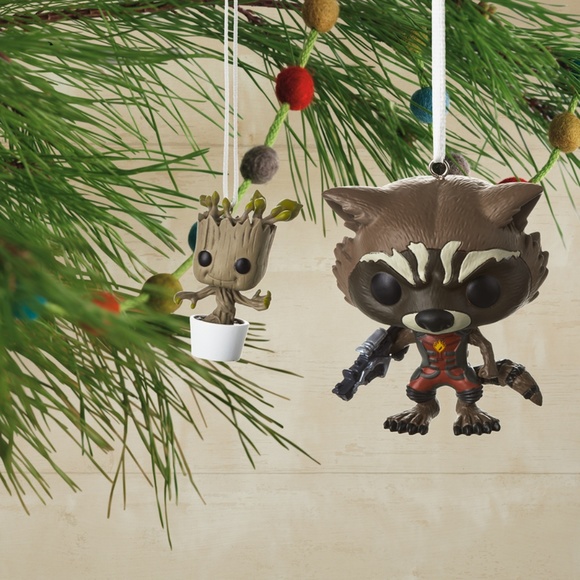 Rocket & Groot Ornament Funko Pop! Hallmark Marvel Guardians of the Galaxy New - Picture 1 of 4